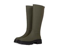 Bottes montantes kaki effet gommé et semelle track pour femme brossard