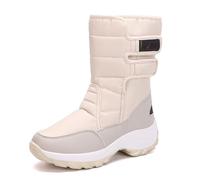 Bottes Neige Bottes pour Femme Hiver Fourrées Chaussure Hiver Femme Botte Épaisses En Velours Et Coton pour Femmes,Bordure Grande Taille,Bout Rond,Milieu,Aide À Garder Au Chaud,Semelle Épaisse