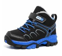 Bottes Neige Enfants Antidérapantes Chaudes Bottines Hiver Garçon Fille d'Extérieur Résistantes, Chaudes et Doublées en Polaire, pour les Aventures Hivernales par Temps Froid (Blue, 37.5 Big Kids)