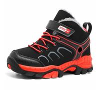 Bottes Neige Enfants Antidérapantes Chaudes Bottines Hiver Garçon Fille d'Extérieur Résistantes, Chaudes et Doublées en Polaire, pour les Aventures Hivernales par Temps Froid (Red, 37 Big Kids)