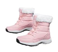 Bottes Neige Femme Bottes de neige chaudes for femmes, bottes d'hiver à plateforme épaisse, imperméables, antidérapantes, chaussures chaudes, grande taille, décontractées(Pink,36)