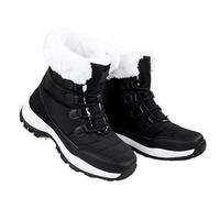 Bottes Neige Femme Bottes de neige chaudes for femmes, bottes d'hiver à plateforme épaisse, imperméables, antidérapantes, chaussures chaudes, grande taille, décontractées(Black,37)