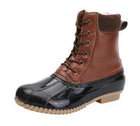 Bottes Neige Femme Bottines imperméables bottes de chasse décontractées hiver garder au chaud bottes de neige haut chaussures de marche de pluie à la mode(Red,6)