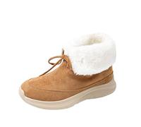 Bottes Neige Femme Deux Façons À Lacets Hiver Épaisses Et Fourrées Design Décontracté Et Mode pour Activités Extérieures Confortables Et Pratiques Style Versatile(Brown, 37)