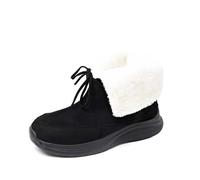 Bottes Neige Femme Deux Façons À Lacets Hiver Épaisses Et Fourrées Design Décontracté Et Mode pour Activités Extérieures Confortables Et Pratiques Style Versatile(Black, 37)