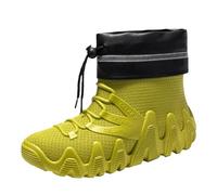 Bottes Neige Unisexe Cheville Tige Maille Chaussette, Col Coupe-Vent avec Cordon de Serrage et Stoppeur, Bande Réfléchissante, Doublure Chaude, Semelle Crantée Antidérapante Épaisse, Marche, Plein Air