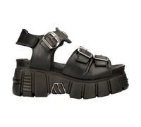 Bottes New Rock M-BIOS101-C2 Unisexe Métallique Noir 100% Cuir Sandale Punk Rock