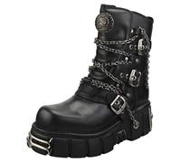 Bottes - New Rock - STRAPS AND CHAINS - Mixte - Noir - Cuir - Boucle - 43 EU 40