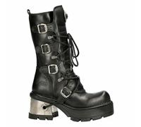 Bottes NEWROCK 373-S33 Pour Femmes Noires En Cuir 100% Goth Punk Emo Rock Biker
