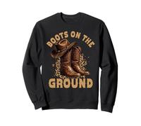 Bottes on The Ground Vintage Cowboy Cowgirl Rodeo Western Sweatshirt