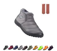 Bottes orthopédiques chaudes imperméables pour femme - Bottes de neige antidérapantes doublées de fourrure pour la marche en plein air, chaussures à enfiler pour femme et homme