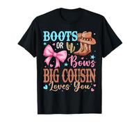 Bottes ou nœuds pour révéler le sexe des décorations Big Cousin Loves You T-Shirt