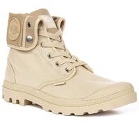 Bottes Palladium Baggy En Toile Vegan Eva Coupées Pour Hommes En Beige UK 7 - 10