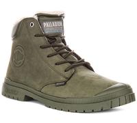 Bottes Palladium SP20 Cuir Imperméable Laine Hiver Pour Hommes En Olive EU 41-46
