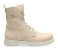 Bottes Panama Jack Frisia - Femme - Cuir - Blanc Brut - Talon Plat - Haute 38