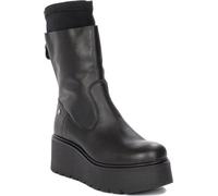 Bottes pieds nus en cuir pour femmes sur plateforme solide Maciejka 06246-01 Noir 41