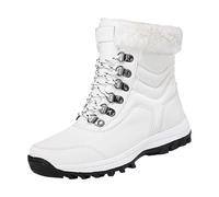 Bottes Plateforme Mi-Mollet pour Femme Bout Rond 2025 Nouveau Bottine Antiderapante Femme Hiver Bottines À Lacets Botte Antidérapante Boot Remonte Fourrée Chaussure Couleur Unie Bottine