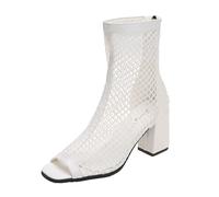 bottes plates femme Bottines Hiver Femme Confortables Étanches Courtes Bottines Antidérapant Légères Chaussures Rétro Matelassé Mi-Mollet Automne Et Hiver Mode Faciles botte western Blanc 37
