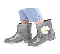 Bottes Pluie Femme de Semi-compensées Bottines Résistantes en Caoutchouc légantes Polyvalentes pour La Boue Et Toutes Les Saisons
