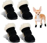 Bottes pour Chien, 4pcs Chaussures pour Chien Antidérapantes, Bottes pour Chien de Protection, Adaptées Aux Chiens de Petite et Moyenne Taille pour Les Activités de Plein Air en Hiver, Lavables (S)