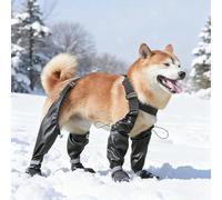 Bottes pour chien avec bretelles extensibles, bottes d'hiver pour chien avec semelle antidérapante, protection des pattes de chien pour la promenade en plein air, bottes réfléchissantes, résistantes à