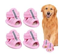 Bottes pour Chien et Protecteurs de Pattes - Chaussures de Promenade Extérieure pour Chien - 4 Pièces Antidérapantes Réfléchissantes pour Voyage Nuit Ville Pluie Randonnée Extérieur Intérieur Plage