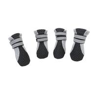 Bottes pour chien pour pavement chaud - Été - Respirantes - En maille souple - Protections pour chiot - Petit chien - Avec sangle réfléchissante réglable et semelle antidérapante - Avec 4 pieds - Noir