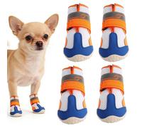 Bottes pour chiens avec protections de coussin, bottines réglables antidérapantes pour chiots | Chaussures respirantes pour chiens d'été | Pour teckel, bouledog, extérieur, hiver, neige, pluie