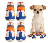 Bottes pour Chiens en Respirante | Ensemble De 4 Pièces De Protection Réfléchissante pour Pattes en Caoutchouc Antidérapant - Accessoires De Chaussures pour Chiots | pour Teckel Bulldog Chaussé