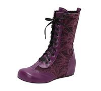 Bottes pour femme basses plates à Lacets Femmes Botte Imperméables Confortable Automne Hiver Cowboy Femme Bottillons Chaudes Souple à talon carré classiques Femmes Bottes cuir véritable Mode