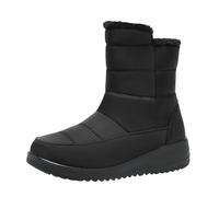 Bottes Pour Femme Bottes De Neige Doublure Polaire Fermeture ÉClair Imperméable Bottines Semelle AntidéRapant Chaussures Mousse A MéMoire Chaussures D'Hiver (Black, 40)