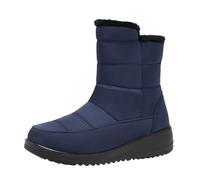 Bottes Pour Femme Bottes De Neige Doublure Polaire Fermeture ÉClair Imperméable Bottines Semelle AntidéRapant Chaussures Mousse A MéMoire Chaussures D'Hiver (Blue, 36)