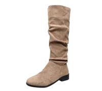 Bottes pour Femme Bottines en Daim Femmes Mi-Mollet Bottes de Randonnée Boots de Trekking Outdoor Confortable Chaudes Boots Bout Rond Classique Chaussures d'hiver pour un Look Décontracté et Élégant