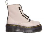 Bottes pour Femme - Dr. Martens Sinclair Milled Nappa - Plateau 5cm - Cuir Beige - Lacets 40