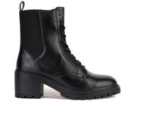 Bottes pour Femme Geox Damiana - Noir - Cuir - Zip - Plat 41
