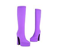 Bottes pour femme grossiers Hautes À Talons daim Femmes Bottillon Souple Elégantes Chaudes Vintage Casual à talon carré Chaussures de botte pour femme classiques cuir véritable Automne Hiver