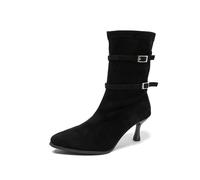 Bottes pour Femme Talon Aiguille Mi-Mollet Bottines Femme Daim Chic et Élégant Chaussures Hiver Chaud Botte Confort Chic Bottes Santiags Western Chaussure Bottines Confortable Boots Vintage Bottine