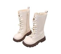 Bottes pour fille - Bottes d'hiver chaudes - Avec semelle profilée - Doublure - Talon bloc - Mode - Fermeture éclair - Taille 27 à 37, A11 blanc 5, 30/EU