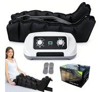 Bottes Pressothérapie 6 Chambres Professionnel - Drainage Lymphatique Jambes, Massage Compression Air 30-240 mmHg, 8 Intensités, 0-30 Min, Soulage Rétention d'Eau, Lourdeur et Douleurs (Noir, L)