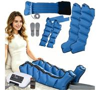 Bottes Pressothérapie Drainage Lymphatique 6 Chambre,Pressothérapie Jambes Et Ventre Et Bras,8 Niveaux de Pression 30-240mmHg, 6 Zone Personnalisable,1-60min,Télécommande Sans Fil Silencieux