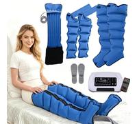 Bottes Pressothérapie Drainage Lymphatique 6 Chambre,Pressothérapie Jambes Et Ventre Et Bras,Appareil Circulation Sanguine Jambes,8 Niveaux de Pression 30-240mmHg, 6 Zone Personnalisable,1-60min
