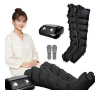 Bottes Pressothérapie Drainage Lymphatique 6 Chambres︱Bottes De Pressothérapie Jambes Et Abdomen Favorise La Circulation Sanguine︱0-30 Min, 0-240 Mmhg Réglables(2Noir L, 2 legs)