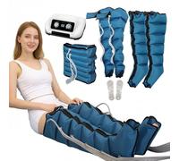 Bottes Pressothérapie Drainage Lymphatique Pressothérapie Jambes 6 Cavités Appareil de Massage Jambes, Massage et Relaxation pour La Douleur et La Circulation (Blue 2legs+2arms+waist, 6 Cavity)