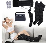 Bottes Pressothérapie Jambes, Masseur à Compression d'air à 6 Chambres, Bottes Pressothérapie Drainage Lymphatique, pour Appareil Circulation Sanguine Bras, Jambes, Taille, pour Soulager Douleur