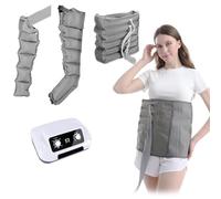 Bottes Pressothérapie Lymphatique,Masseur De Compression D'air Électrique,Appareil Pressotherapie Jambes Et Ventre Et Bras,6 Cavité Appareil Circulation Sanguine Jambes (Gray, 1 arm + 1 leg + waist)