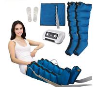 Bottes Pressothérapie XL, Machine de Pressothérapie, Masseur de Compression d'air Jambes Drainage Lymphatique, Appareil Circulation Sanguine Jambes, Massage et Relaxation (Bleu, 2 Legs+1 Waist)