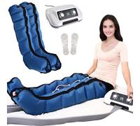 Bottes Pressothérapie XL, Masseur à Compression d'air pour Jambes/Bras/Taille, Drainage Lymphatique Jambes, Appareil Circulation Sanguine Jambes, Massage Jambe, Bleu