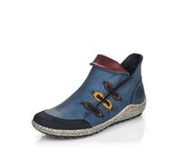 Bottes RIEKER zippées Z7582 - Femme - Bleu - Talon plat - Hauteur moyenne de la tige 39