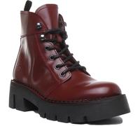 Bottes rouges à lacets pour femmes Fly London - Talon en textile de haute qualité 38