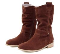 Bottes S Amphibiens Cheville Noir Classique à la Mode avec Talon Haut et Fermeture À Glissière Hiver, Nouvelles Bottes Respirantes et fraîches en Maille avec Talon Épais Bottes Talons Et Boucles, Café